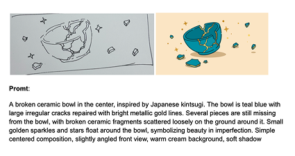 Second process detail of the AI-assisted illustration workflow