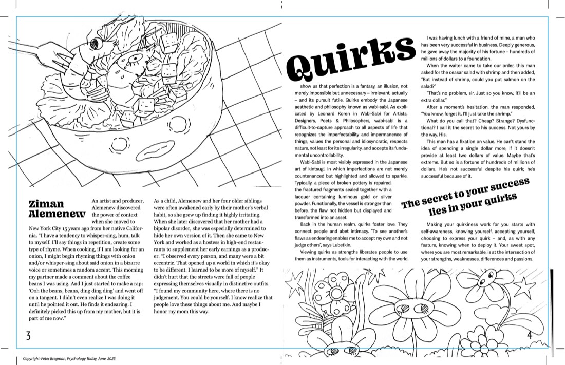 Refined sketch spread with character studies and layout notes